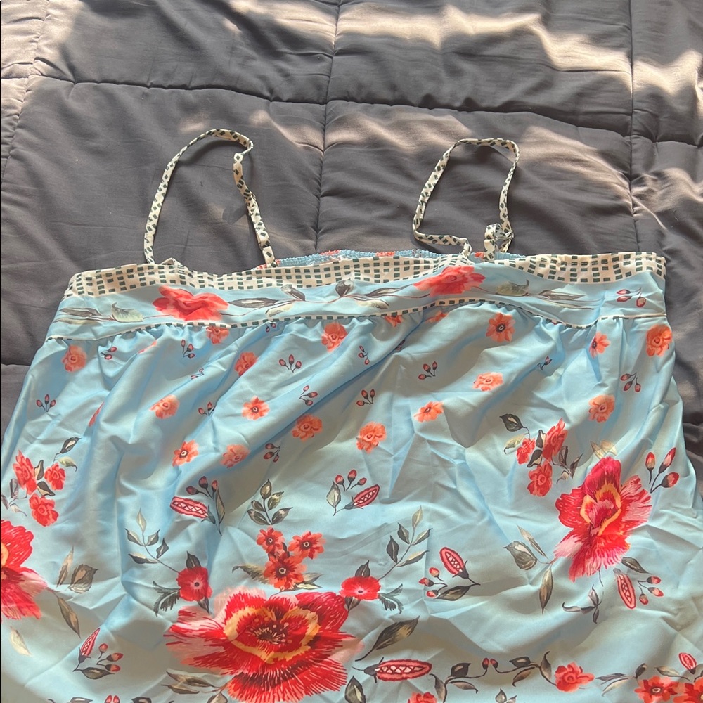 SHEIN Blue and Red Floral Chemise